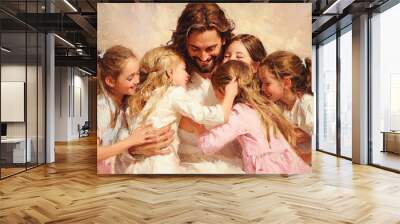 Jesus's Embrace: Finding Solace in His Love  Wall mural