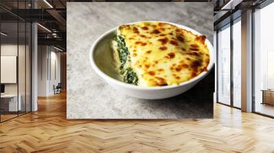 Spinach lasagna with cheese Italian food style , Vegetarian lasagna Wall mural