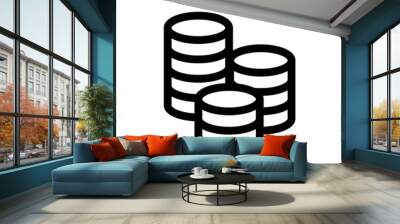 Coin icon in thin line style vector illustration graphic design Wall mural