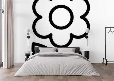 Flower icon Wall mural