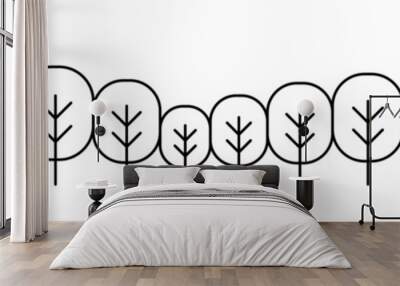 Forest graphic background in thin line style Vector illustration graphic design Wall mural