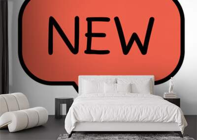 Label new icon Wall mural