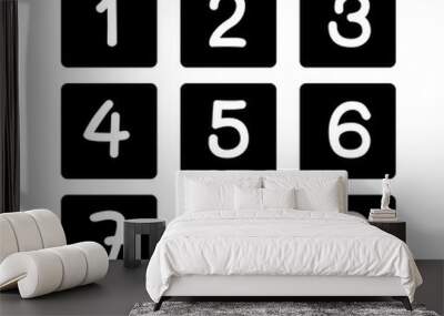 Number button icon Wall mural