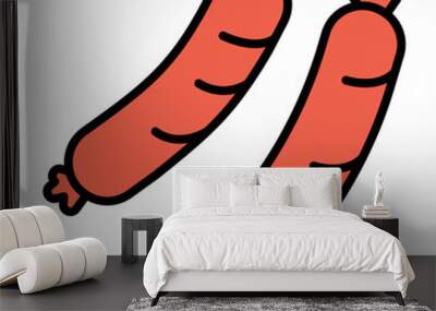 Sausage icon Wall mural