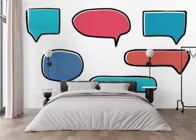 bubble for text, chat icon, isolated blank Wall mural