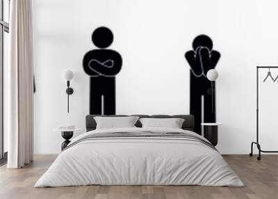 man icon, stick figure people silhouettes Wall mural