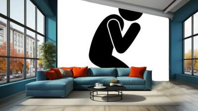 praying man - isolated icon with transparent background Wall mural