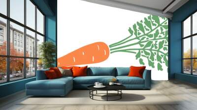 Carrot isolated on white background Wall mural