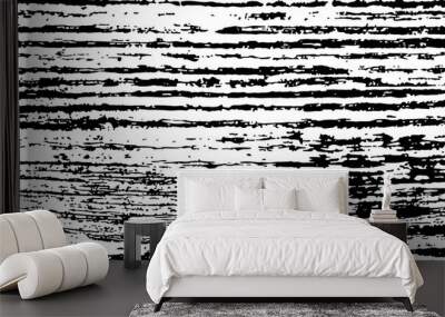 Grunge black and white background. Texture of an old weathered wooden log. Wall mural