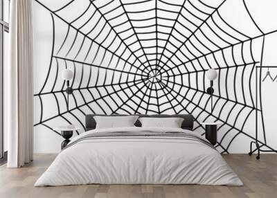 Hand-drawn spider web Wall mural