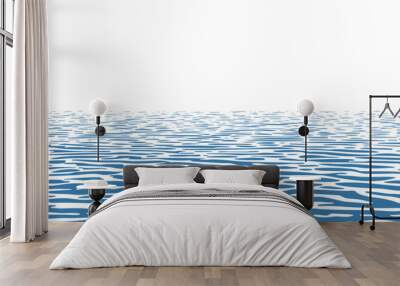 One-color blue water background with light ripples Wall mural