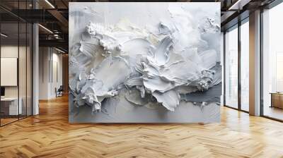 Textured White and Gray Abstract, Abstract Art, White Texture, Grey Texture, Acrylic Painting Wall mural