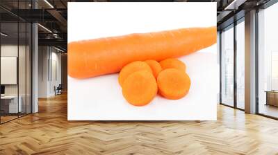 Carrot isolated on white background Wall mural