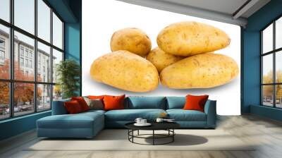 potatoes isolated on white background Wall mural