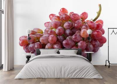 red seedless grapes isolated on white background Wall mural