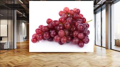 ripe red grape isolated on white background Wall mural