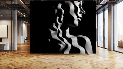 Black and white high contrast style art Wall mural