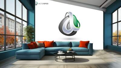 d logo - abstract letter d 3d logo Wall mural