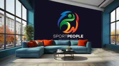 Fitness Gym Sport Logo Wall mural