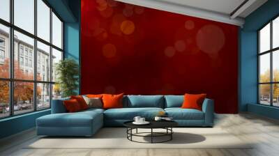 Bokeh blur.Dark red sparkle. Christmas bokeh blur beautiful Wall mural