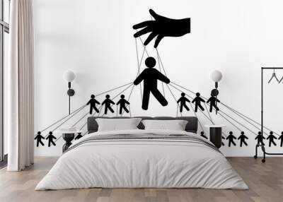 Pyramidal management of people, silhouette vector Wall mural