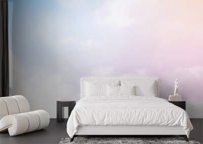 Abstract blurred beautiful soft cloud background with a pastel multicolored gradient with bokeh concept for wedding card design or presentation Wall mural