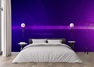 Lens flare purple light special effect Black background Wall mural