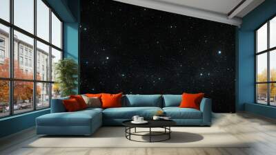 Night sky with stars sparkling on black background Wall mural