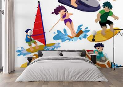 cartoon water sport icon Wall mural