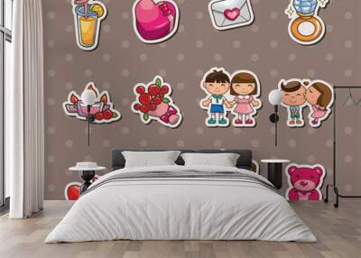 love stickers Wall mural