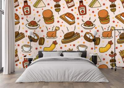 seamless food pattern Wall mural