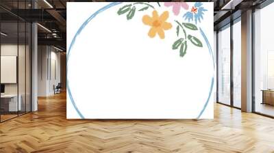 Hand drawn floral sketch  elements Wall mural