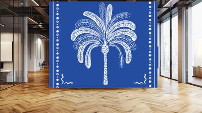 Monotone blue Summer Element Wall mural