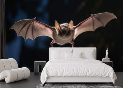 bat animals are flying horror halloween 3d rendering  generative ai  Wall mural