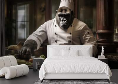 cool king kong chef Wall mural