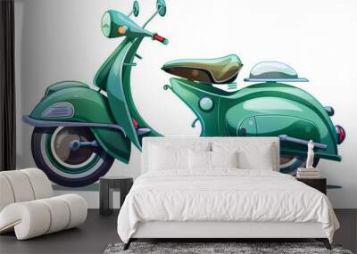 green motorbike vector 3d rendering on white background Wall mural