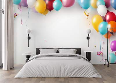 happy birthday party white background Wall mural