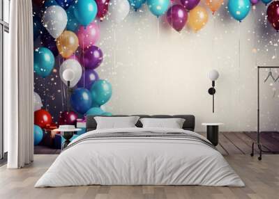 happy birthday party white background Wall mural