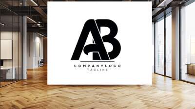  Abstract Letter Initial AB BA Vector Logo Design Template Wall mural