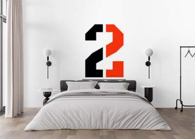 Abstract Letter Initial 2 Vector Logo Design Template Wall mural