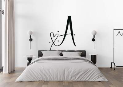 Abstract Letter Vector Log A heart Design Template Wall mural