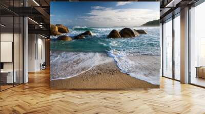 A picture of a beach Wall mural