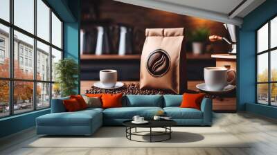 cup of coffee beans Wall mural