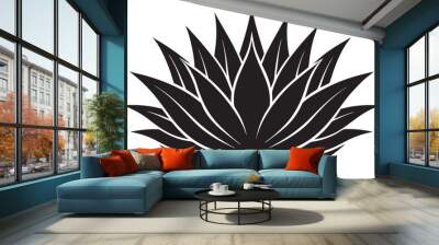 Succulent Agave Silhouette Vector Illustration | Desert Flower Graphic Design Element Wall mural