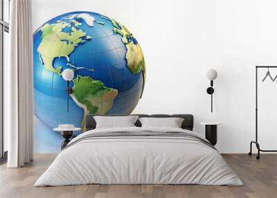 3d of  globe on white background Wall mural