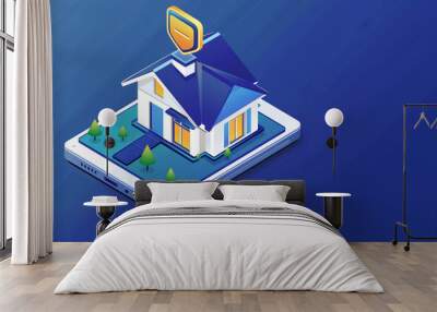 Smart Home Security on Mobile Phone Wall mural