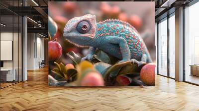 Chameleon on a Branch Wall mural