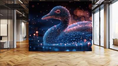 Digital Bird Abstract Art Wall mural