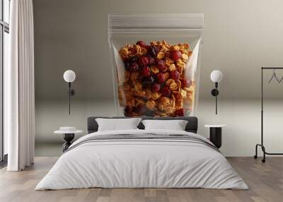 Granola with Cranberries in a Clear Bag Wall mural