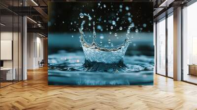 Water Drop Splash Close Up Wall mural